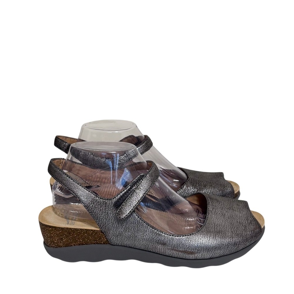 Dansko Womens‎ Marcy Wedge Sandals Size 41 US 10.5 Pewter Comfort Open Toe